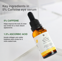 5% CAFFEINE EYE SERUM WITH 1.5% L-ASCORBIC ACID - The ALOELAB